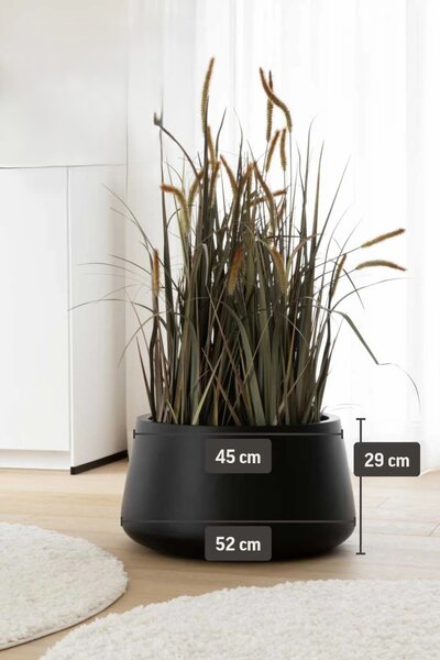 Květináč GORDO, sklolaminát, výška 29 cm, černý