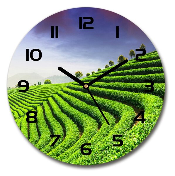 Skleněné hodiny kulaté Plantace čaje pl_zso_30_c-f_83004057