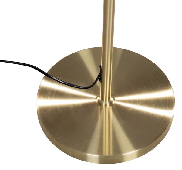 Stojací lampa zlatá s oválným sametovým stínítkem černým 50 cm - Parte