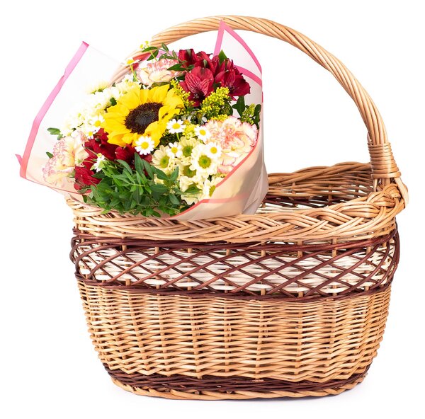 Nákupní koš proutěný Flores III. š.40 x hl.30 x v.25 / 47(cm)