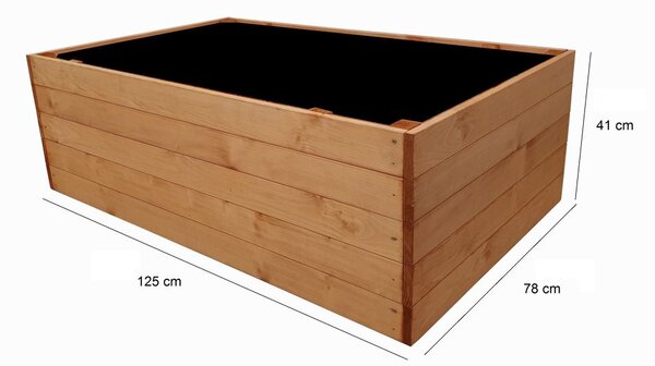 Dřevěný vyvýšený záhon COMFORT 125×78×41 cm, smrk