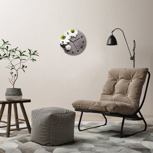 Skleněné nástěnné hodiny kulaté Gerbera pl_zso_30_c-f_89978317