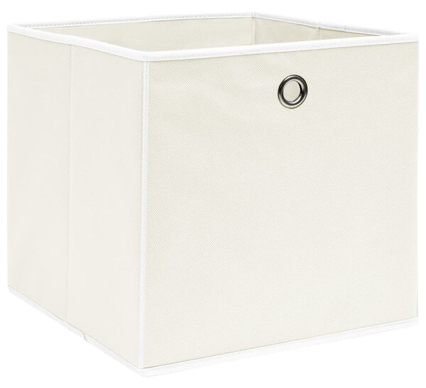 Úložné boxy 10 ks bílé 32 x 32 x 32 cm textil