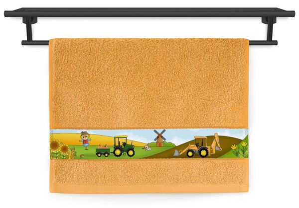 Dětský ručník Veba RUJANA tisk Malý farmář oranžová Velikost: 30x50 cm