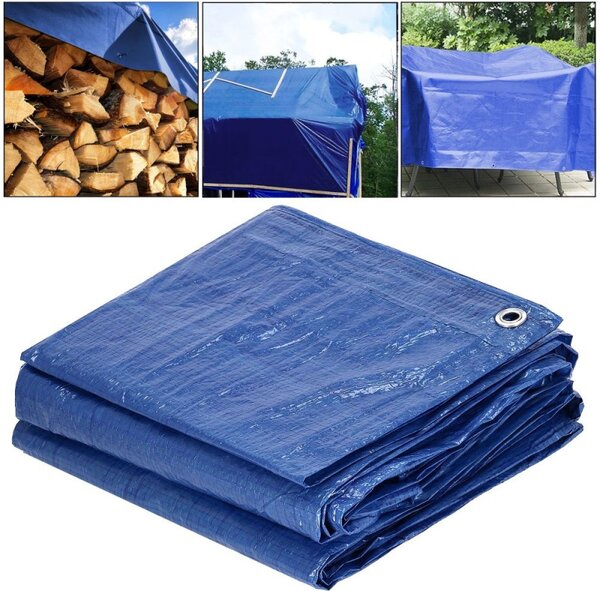 Krycí plachta s oky 3x4 m, 60g PE, modrá SPRINGOS PROTECT