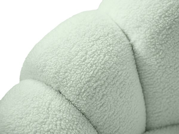Otočné designové křeslo BLOOM s taburetem, světle zelená