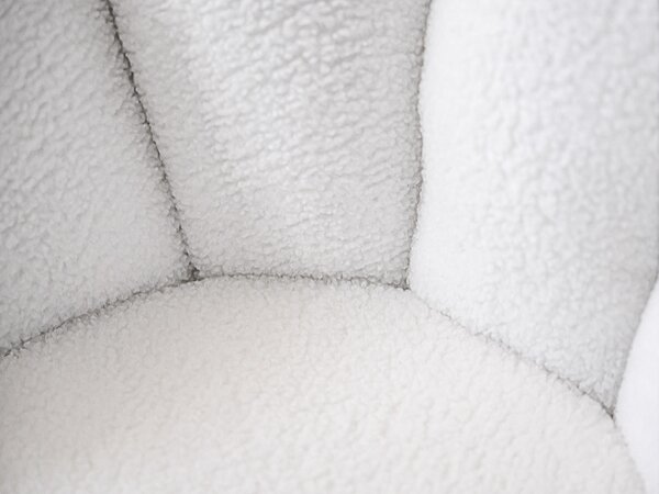 Otočné designové křeslo BLOOM s taburetem, bílá