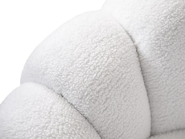 Otočné designové křeslo BLOOM s taburetem, bílá