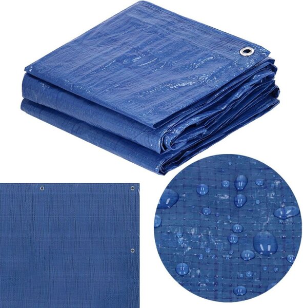 Krycí plachta s oky 3x4 m, 60g PE, modrá SPRINGOS PROTECT