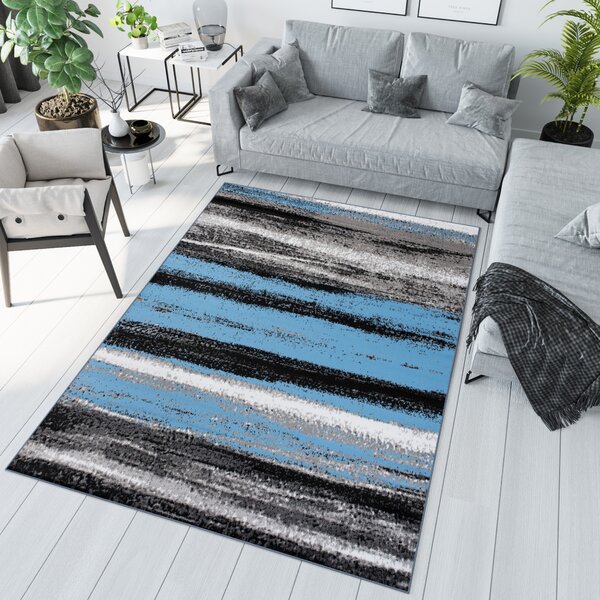 Makro Abra Kusový koberec moderní MAYA Pruhy Q542A modrý šedý Rozměr: 180x250 cm