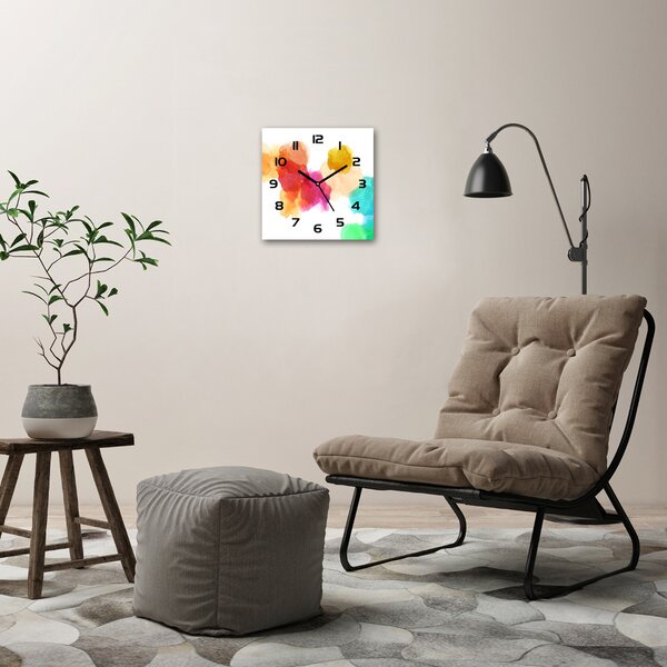 Skleněné hodiny na stěnu Barevné skvrny pl_zsk_30x30_c-f_114298878