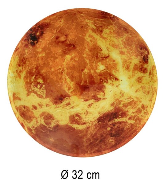 KIK KX3512 Nástěnné hodiny Planeta ZEMĚ s LED displejem 32 cm oranžové