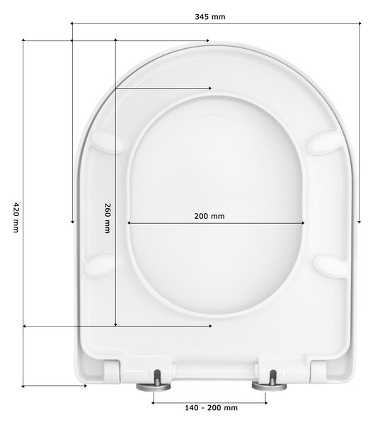 Gamma Sewilla D4, WC sedátko 420x345mm, SoftClose, bílá lesklá, GMA-D4