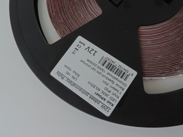 Potravinářský pásek: RYBY, 15000-25000K, 12W/m, PROFI, 12V, IP20, 60LED/m, SMD2835, záruka 5 let
