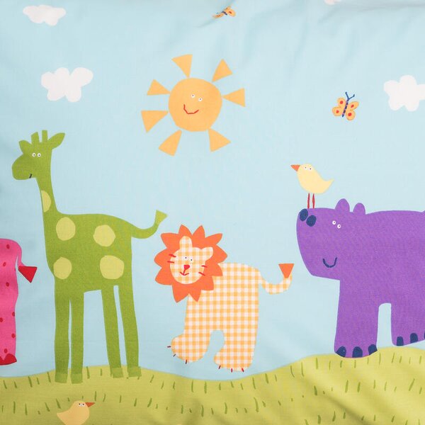 Povlečení FINO DESIGN animals zelenotyrkysová 140 x 200/70 x 90 cm