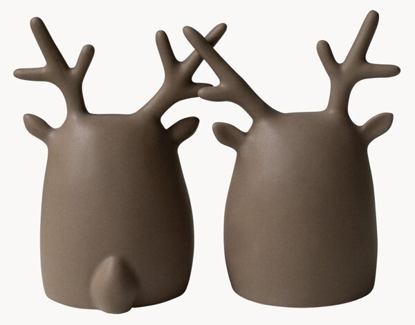 Sada vánočních dekorací z keramiky Deer Twins, 2 díly