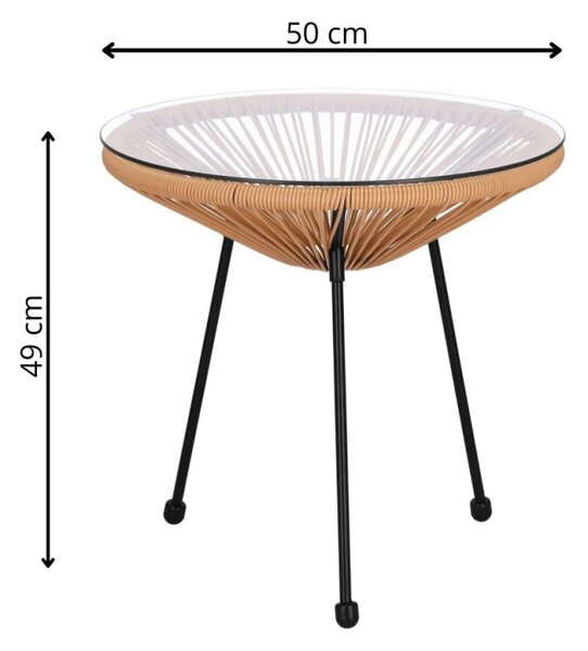 Zahradní stůl 50 cm, hnědý SPRINGOS LOA GF0089