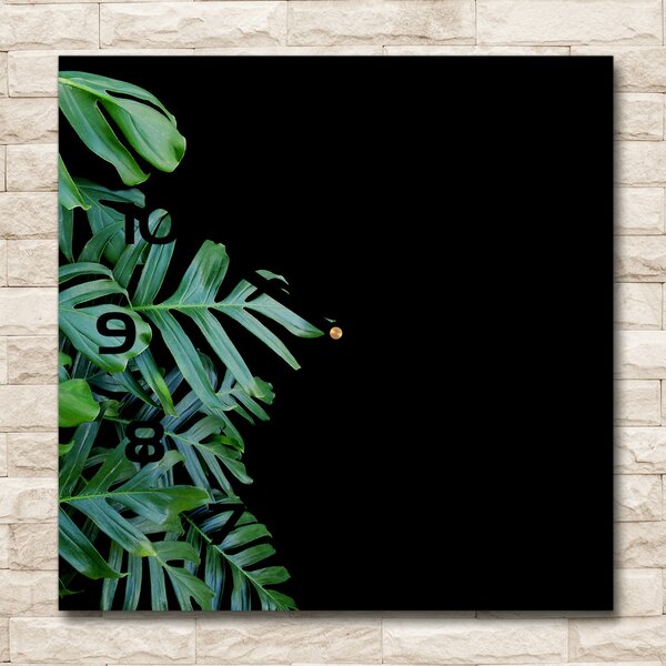 Skleněné nástěnné hodiny čtverec Monstera pl_zsk_30x30_c-f_136056099