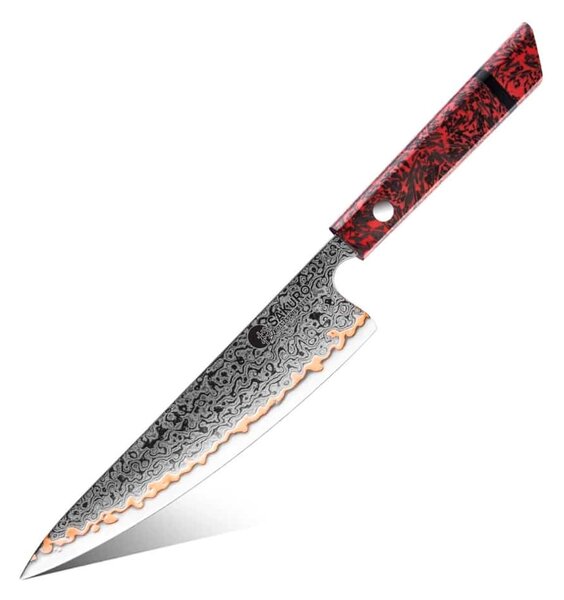 Gyuto japonský nůž 55 vrstev měděné damaškové oceli SaKuRo 20,7 cm