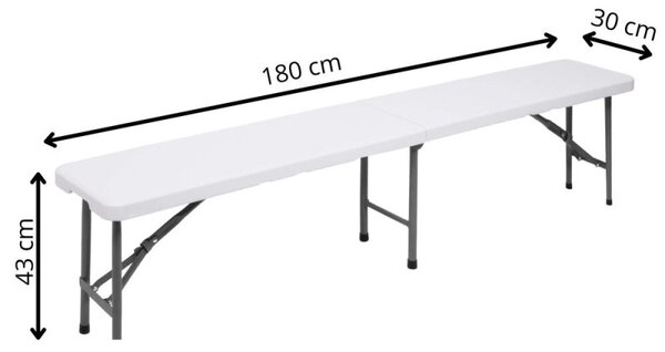 Zahradní lavice 183x30 cm SPRINGOS GF0094 bílá