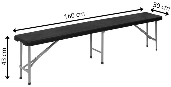 Zahradní lavice 183x30 cm SPRINGOS GF0095 černá
