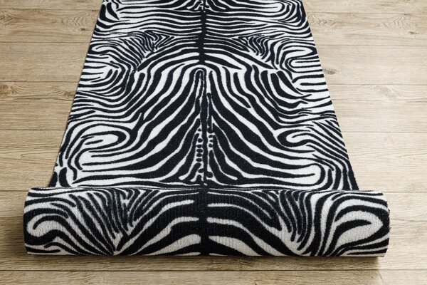 Balta Běhoun pogumovaný DIGITAL ZEBRA Zvířecí kůže bílý černý Šíře: 65 cm