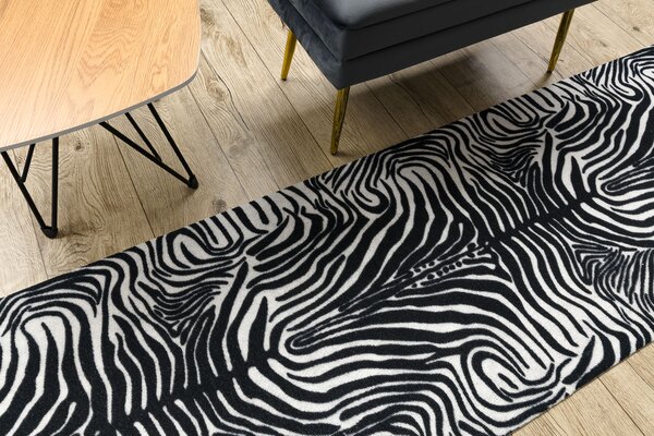 Balta Běhoun pogumovaný DIGITAL ZEBRA Zvířecí kůže bílý černý Šíře: 65 cm