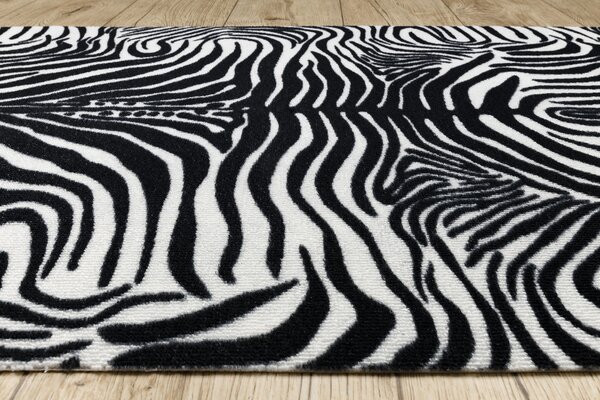 Balta Běhoun pogumovaný DIGITAL ZEBRA Zvířecí kůže bílý černý Šíře: 65 cm