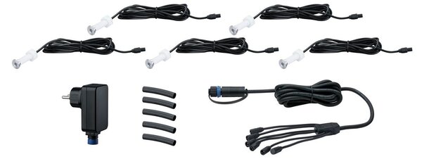 P 5063 Plug & Shine set Smart Home Zigbee 3.0 LED zemní svítidlo MicroPen IP67 3000K 5x0,2W 21VA stříbrná Smart Home Zigbee - PAULMANN