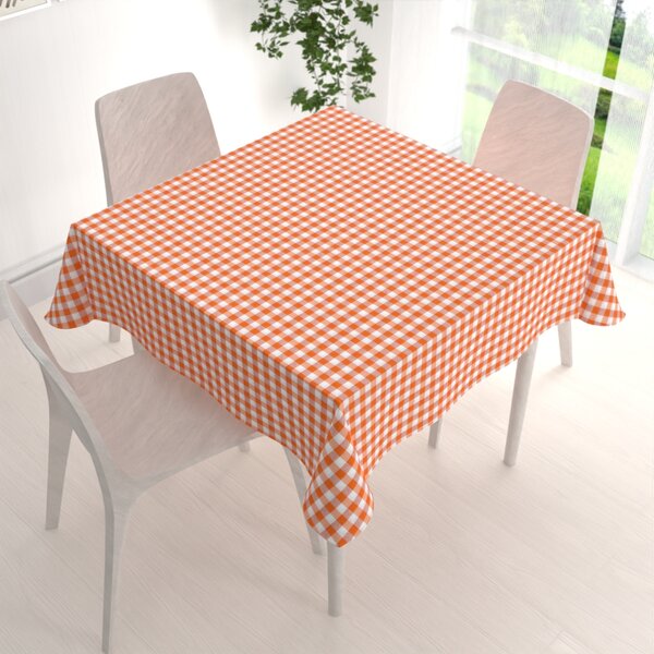 Biante Dekorační čtvercový ubrus Rebeka RE-005 Oranžovo-bílá kostka střední 50x50 cm