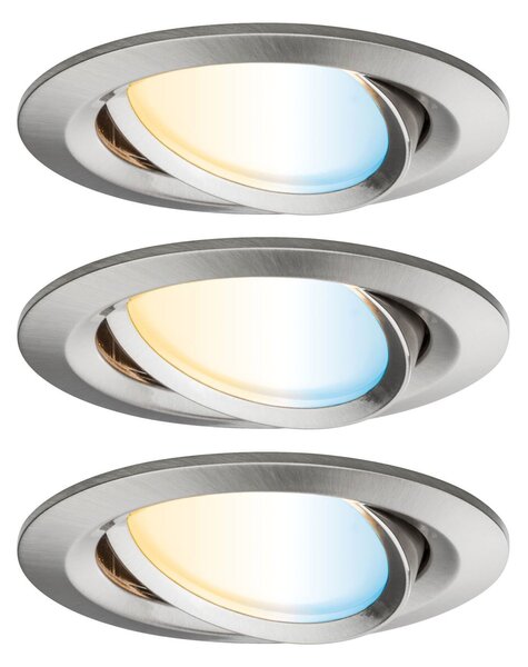 P 5180 Startovací sada Smart Home smik Gateway nástěnný ovladač + LED vestavné svítidlo Nova Plus Coin základní sada výklopné měnitelná bílá - PAULMANN
