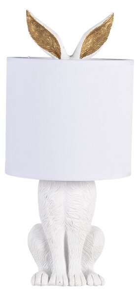 Bílá stolní lampa králík s bílým stínidlem Rabbi - Ø 20*45 cm E27/max 1*60W - Clayre & Eef