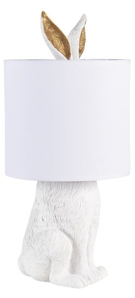 Bílá stolní lampa králík s bílým stínidlem Rabbi - Ø 20*45 cm E27/max 1*60W - Clayre & Eef