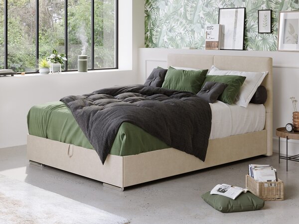 Čalouněná postel s úložným prostorem a topperem TOM 140x20