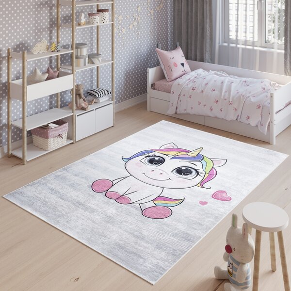 Makro Abra Dětský kusový koberec vhodný k praní BAMBINO 2736 Kočička protiskluzový vícebarevný Rozměr: 80x150 cm