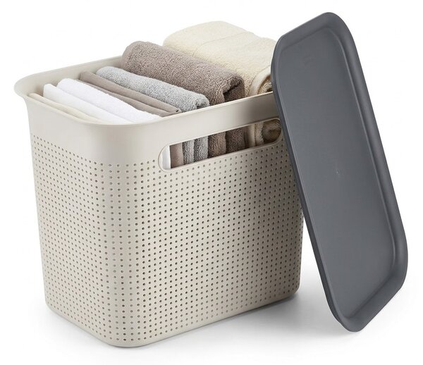 Rotho Úložný box s víkem a s madly BRISEN 7l, 26x18x21cm, bílý