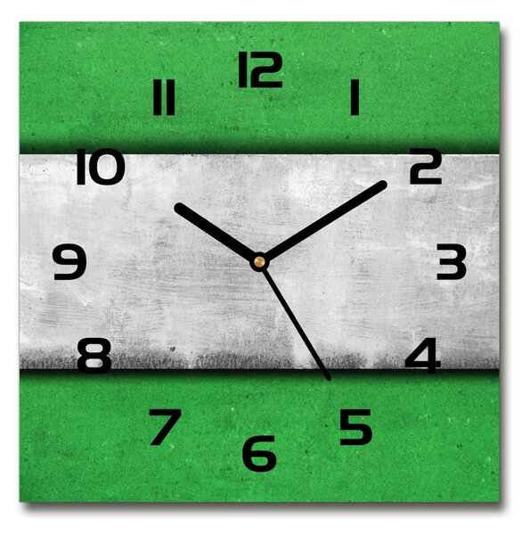 Skleněné hodiny čtverec Zelená zeď pl_zsk_30x30_c-f_51823590