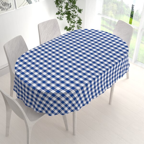 Biante Dekorační oválný ubrus Rebeka RE-007 Modro-bílá kostka velká 100x140 cm