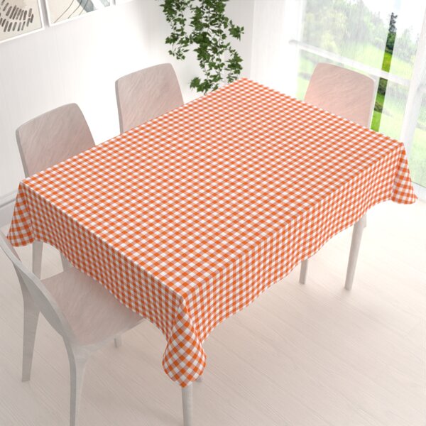 Biante Dekorační obdélníkový ubrus Rebeka RE-005 Oranžovo-bílá kostka střední 50x100 cm
