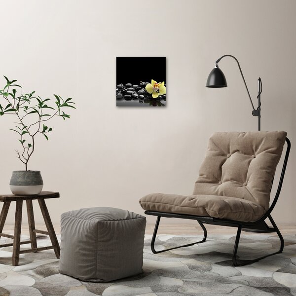 Skleněné nástěnné hodiny čtverec Orchidej pl_zsk_30x30_c-f_53476359