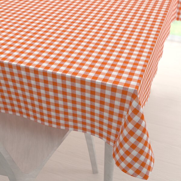 Biante Dekorační obdélníkový ubrus Rebeka RE-005 Oranžovo-bílá kostka střední 50x100 cm