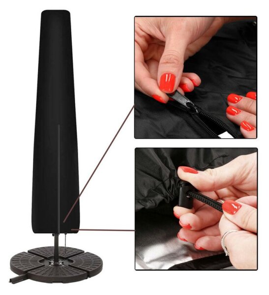 Kryt na slunečník 205 cm, černý SPRINGOS EXTERIO