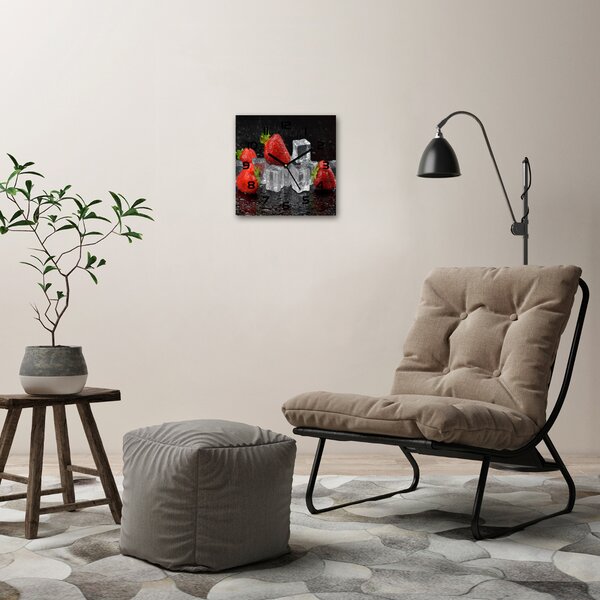 Skleněné hodiny na stěnu Jahody s ledem pl_zsk_30x30_c-f_53879496