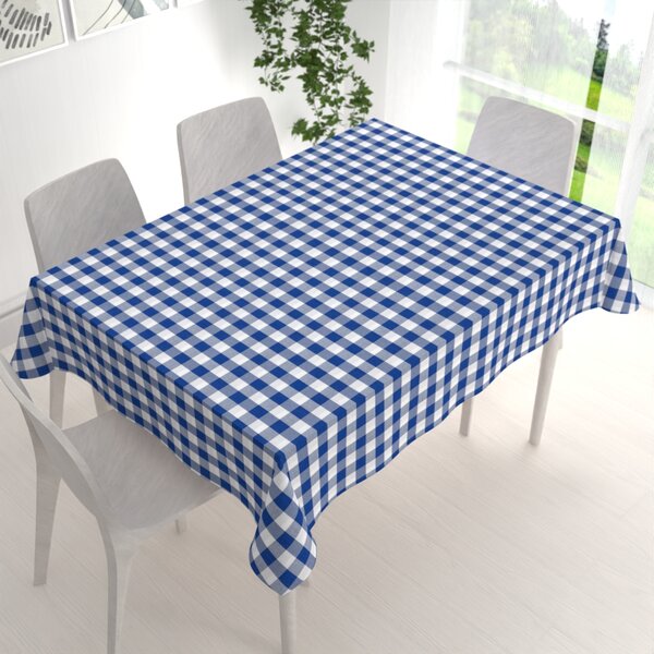 Biante Dekorační obdélníkový ubrus Rebeka RE-007 Modro-bílá kostka velká 50x100 cm