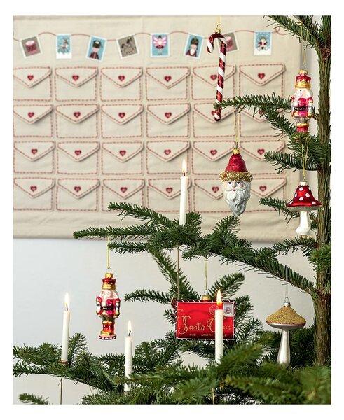 Vánoční skleněná dekorace Christmas Letter Red Green Gate