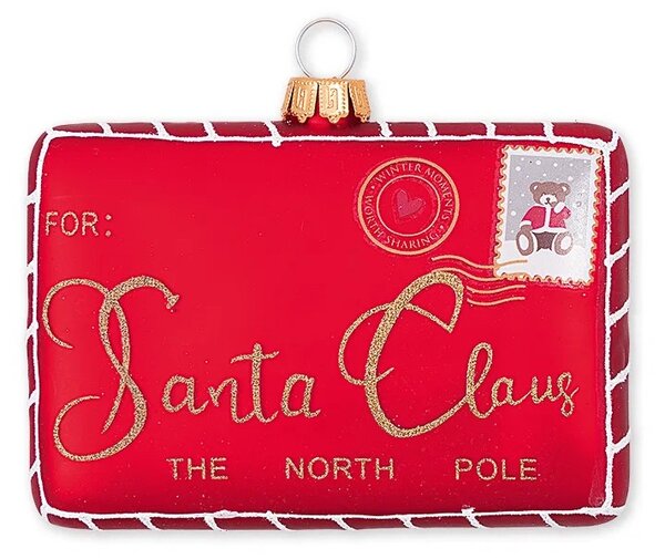 Vánoční skleněná dekorace Christmas Letter Red Green Gate