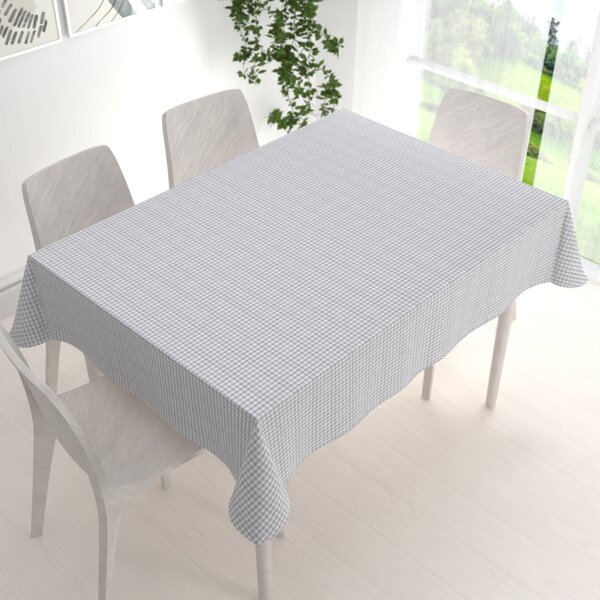 Biante Dekorační obdélníkový ubrus Rebeka RE-015 Světle šedo-bílá kostka malá 50x100 cm