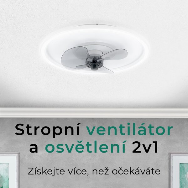 Noaton 13045W Puppis, bílá, stropní ventilátor se světlem (Použitý, Záruka 21 měsíců)