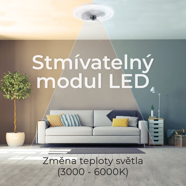 Noaton 13045W Puppis, bílá, stropní ventilátor se světlem (Použitý, Záruka 21 měsíců)