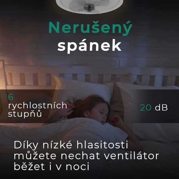 Noaton 13045W Puppis, bílá, stropní ventilátor se světlem (Použitý, Záruka 21 měsíců)